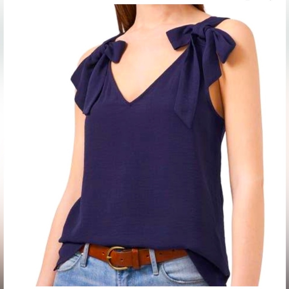Riley & Rae tank top shoulder bows navy size XL NWT